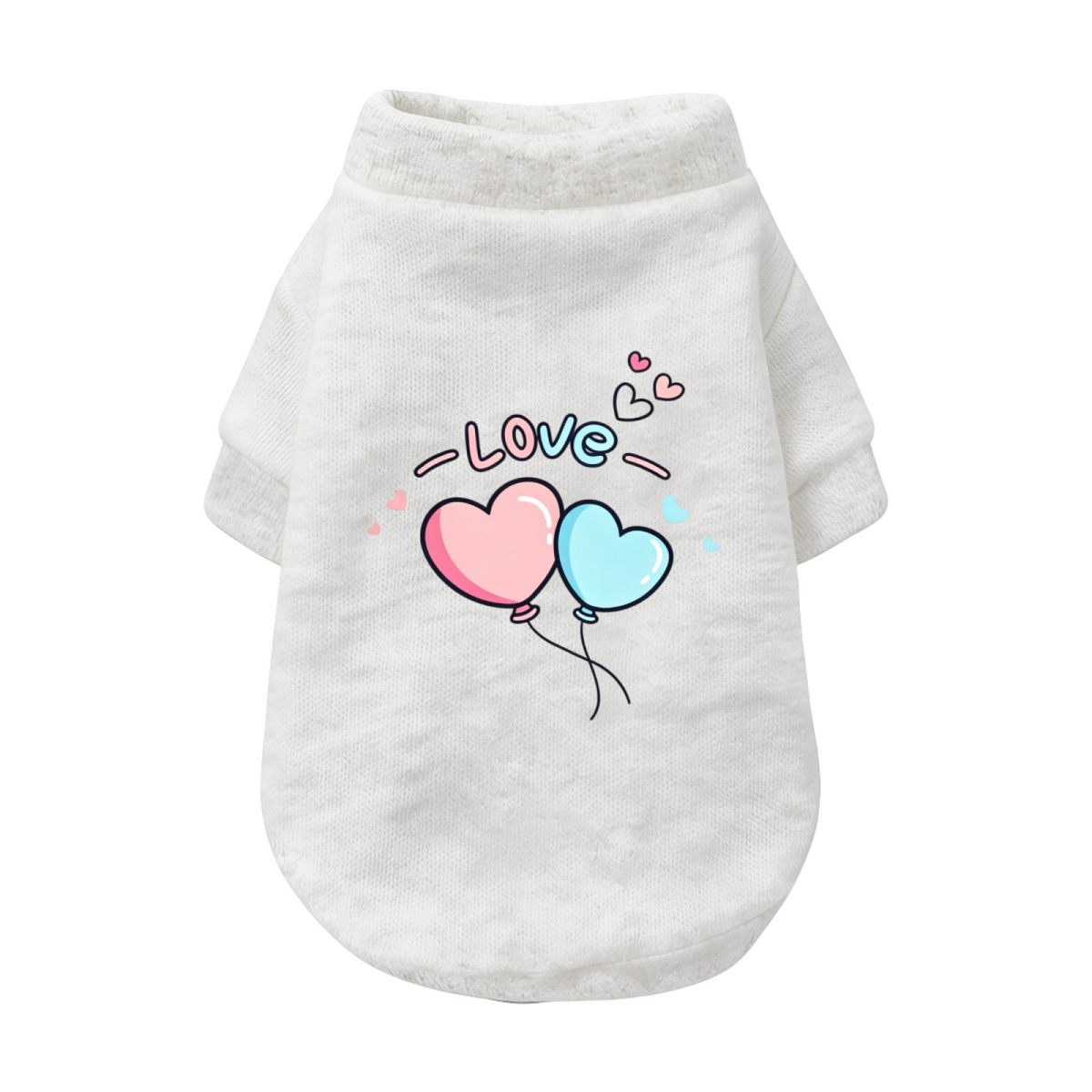Sweet LOVE Heart Balloon Print Gentle Puppy Sweater