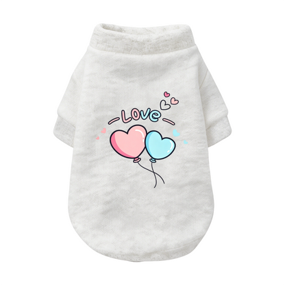 Sweet LOVE Heart Balloon Print Gentle Puppy Sweater