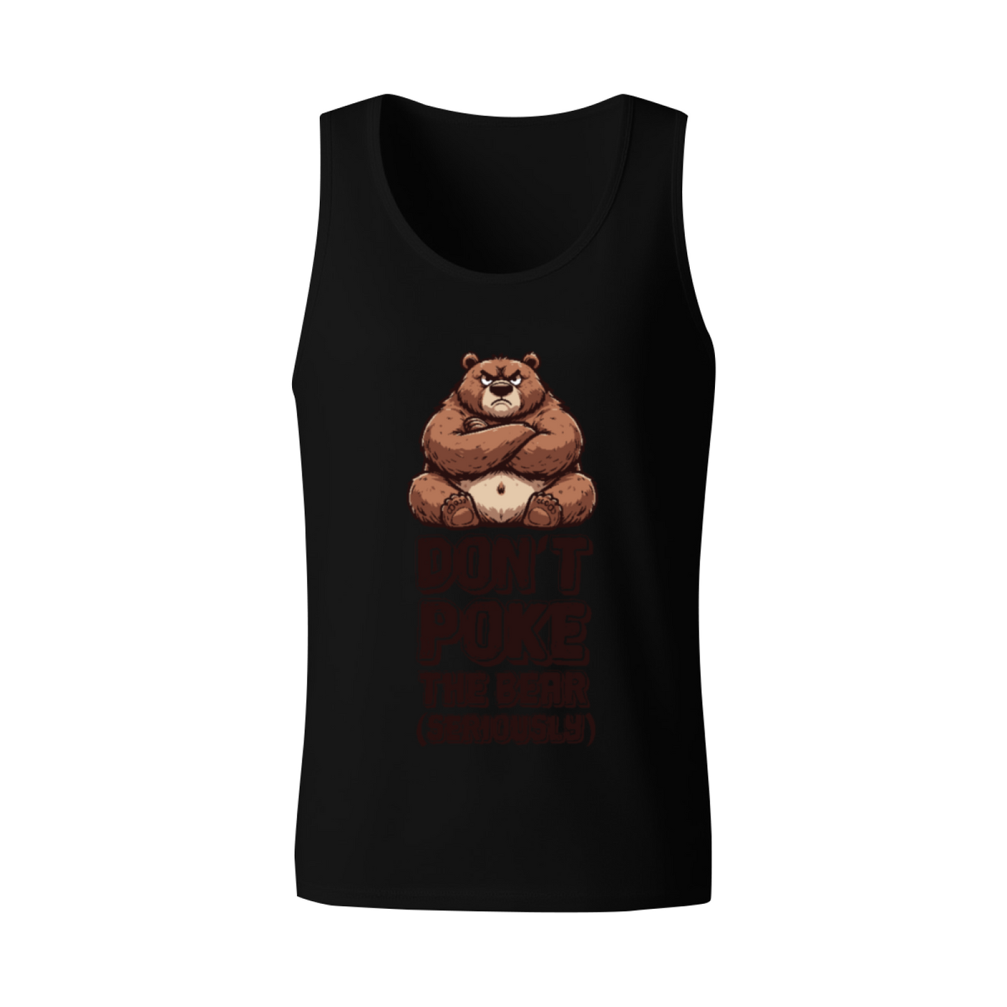 Don¡¯t Poke The Grumpy Grizzly Bear Cool Cartoon Mens Tank Top