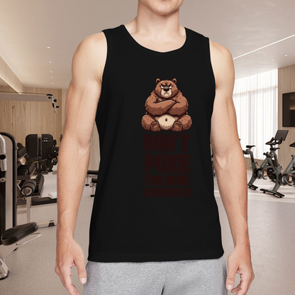 Don¡¯t Poke The Grumpy Grizzly Bear Cool Cartoon Mens Tank Top