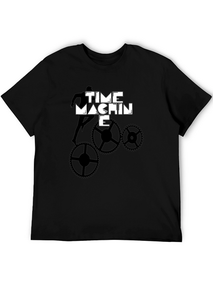 Time Machine Graphic Tee - Stylish Black Cotton T-Shirt