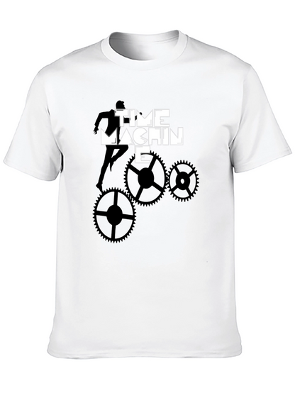 Time Machine Graphic Tee - Stylish Black Cotton T-Shirt