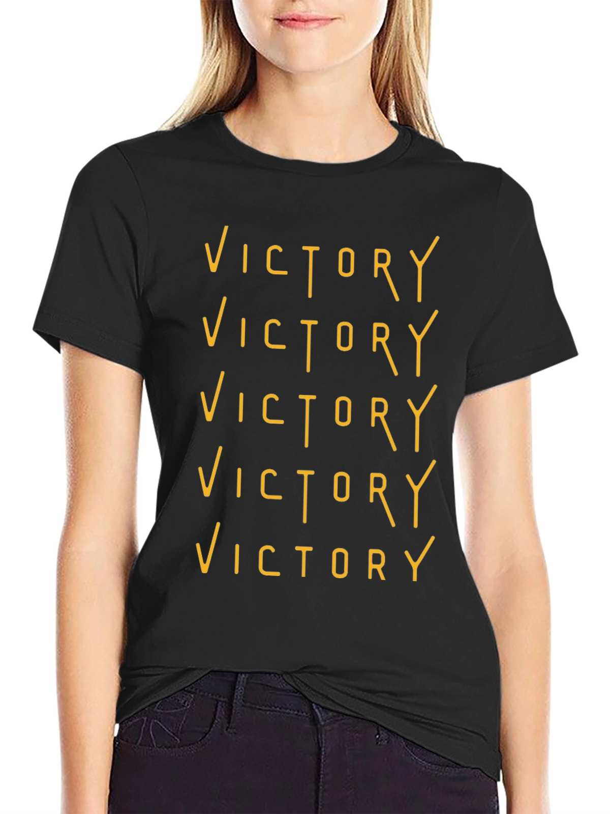 Victory Graphic Tee - Black Crew Neck T-Shirt