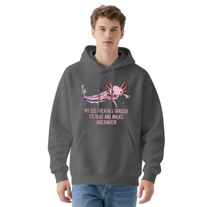 Funny Axolotl Quote White Hoodie, Aquarium Lover Ultra Soft Sweatshirt