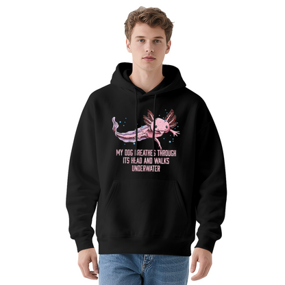 Funny Axolotl Quote White Hoodie, Aquarium Lover Ultra Soft Sweatshirt