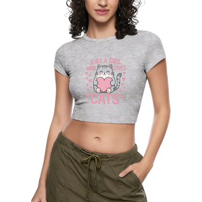 Just A Girl Who Adores Cats Coquette Crop Shirt