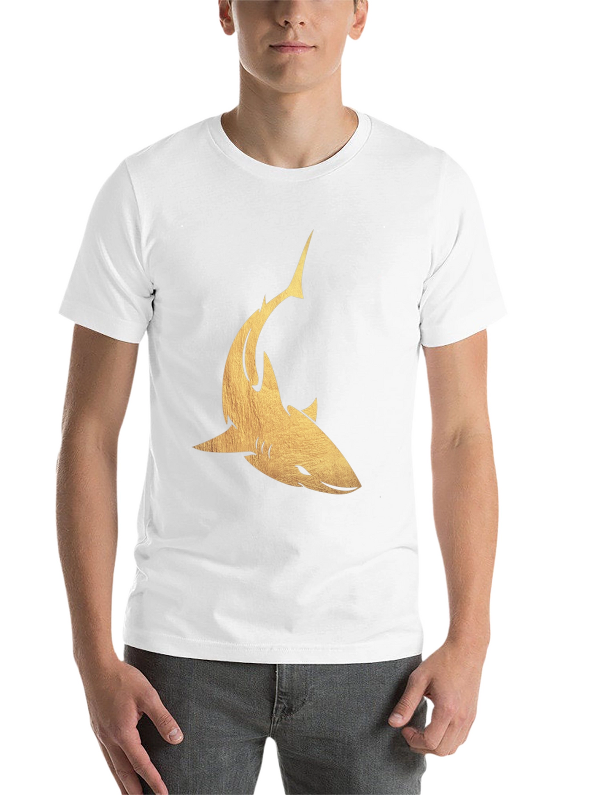 Golden Shark Graphic Tee - Mens Black T-Shirt