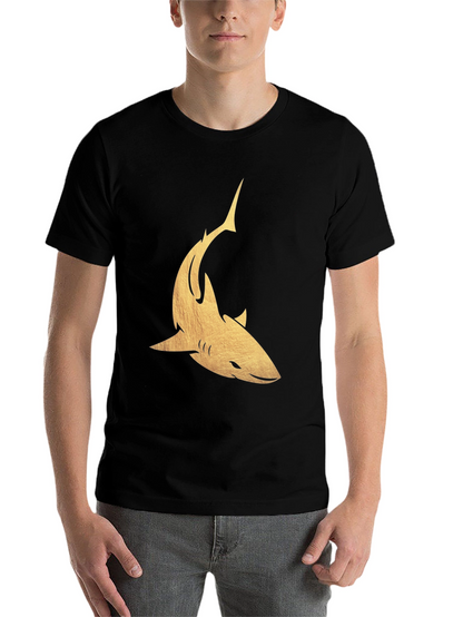 Golden Shark Graphic Tee - Mens Black T-Shirt