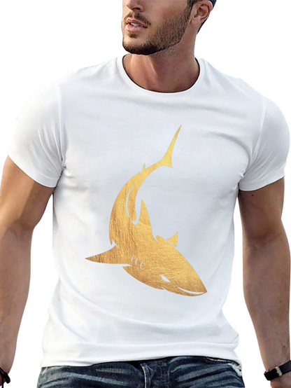 Golden Shark Graphic Tee - Mens Black T-Shirt