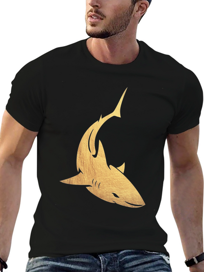Golden Shark Graphic Tee - Mens Black T-Shirt