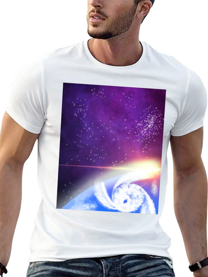 Cosmic Hurricane Graphic Tee - Black Cotton Blend
