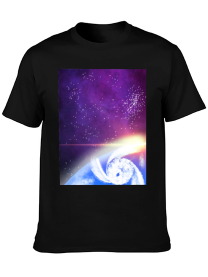 Cosmic Hurricane Graphic Tee - Black Cotton Blend