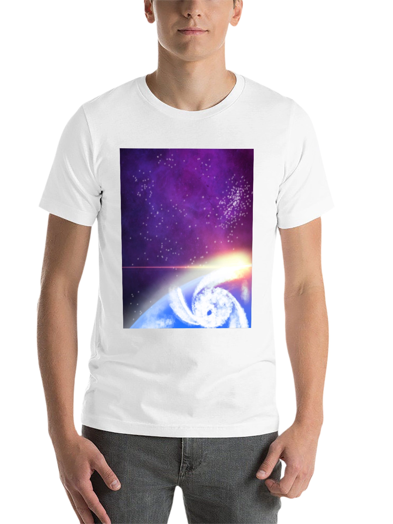 Cosmic Hurricane Graphic Tee - Black Cotton Blend