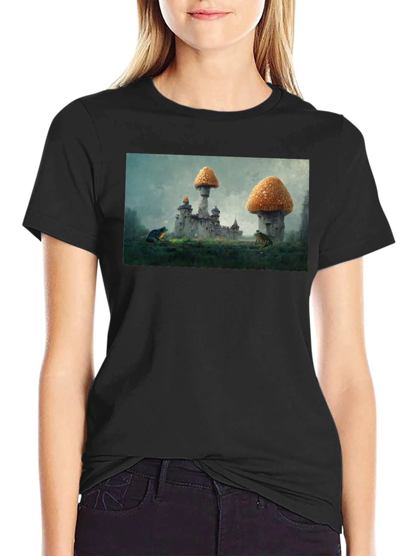 Mushroom Castle Black T-Shirt