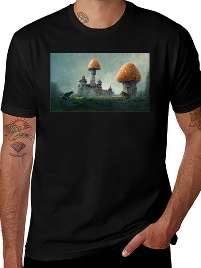 Mushroom Castle Black T-Shirt