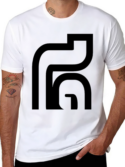 Modern Abstract Design Black T-Shirt