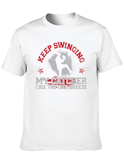 Keep Swinging My Catcher Baseball Graphic Tee