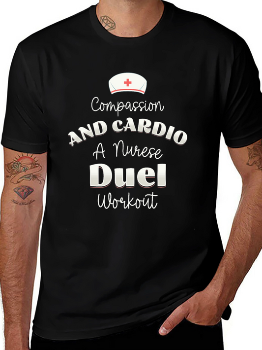 Compassion & Cardio Nurse Workout T-Shirt