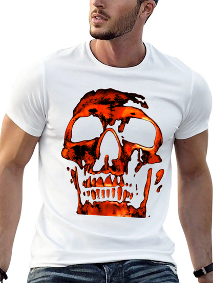 Fiery Skull Graphic Black T-Shirt