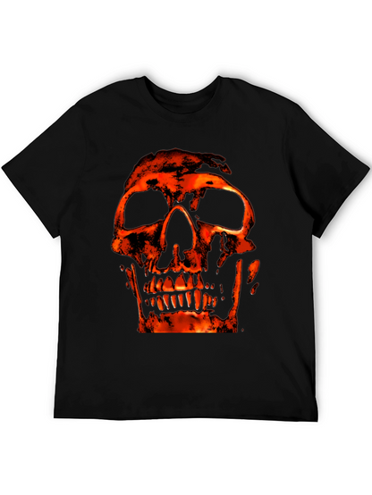 Fiery Skull Graphic Black T-Shirt