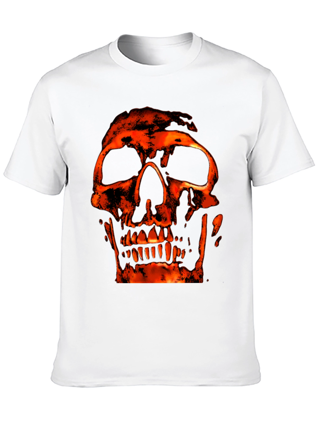 Fiery Skull Graphic Black T-Shirt
