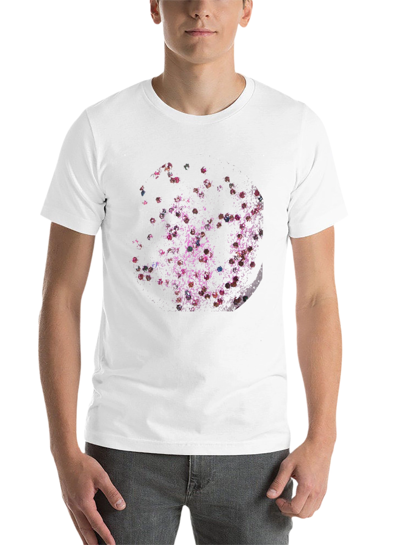 Abstract Floral Moon Black T-Shirt