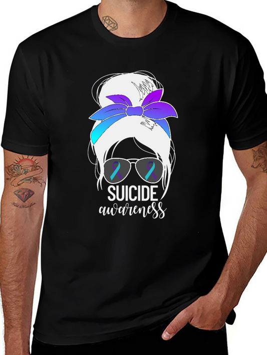 Suicide Awareness Messy Bun T-Shirt