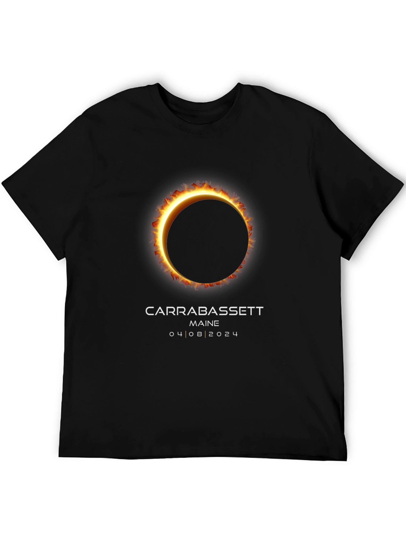 Carrabassett Maine 2024 Solar Eclipse Black T-Shirt