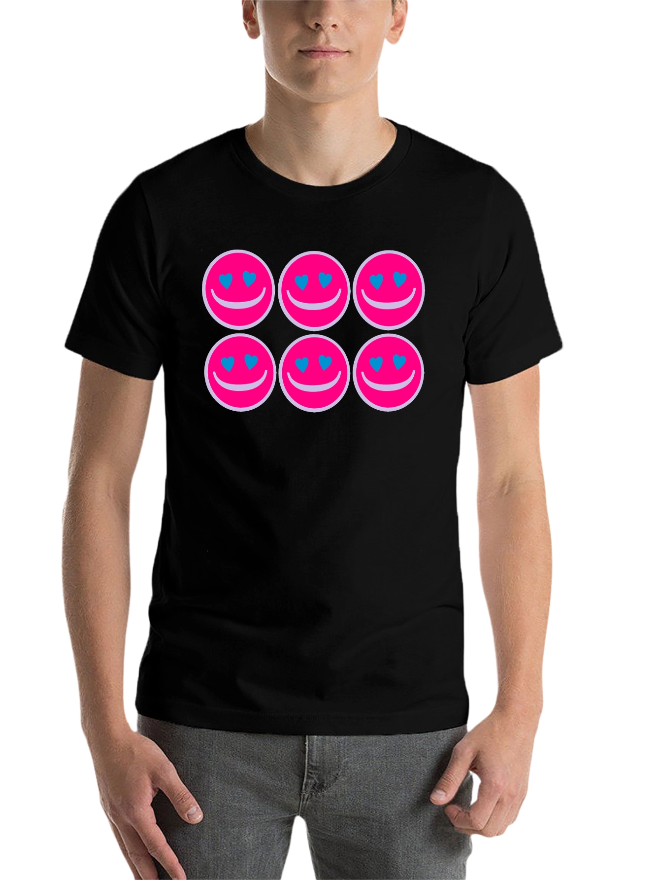 Smiley Face Heart Eyes Graphic Tee