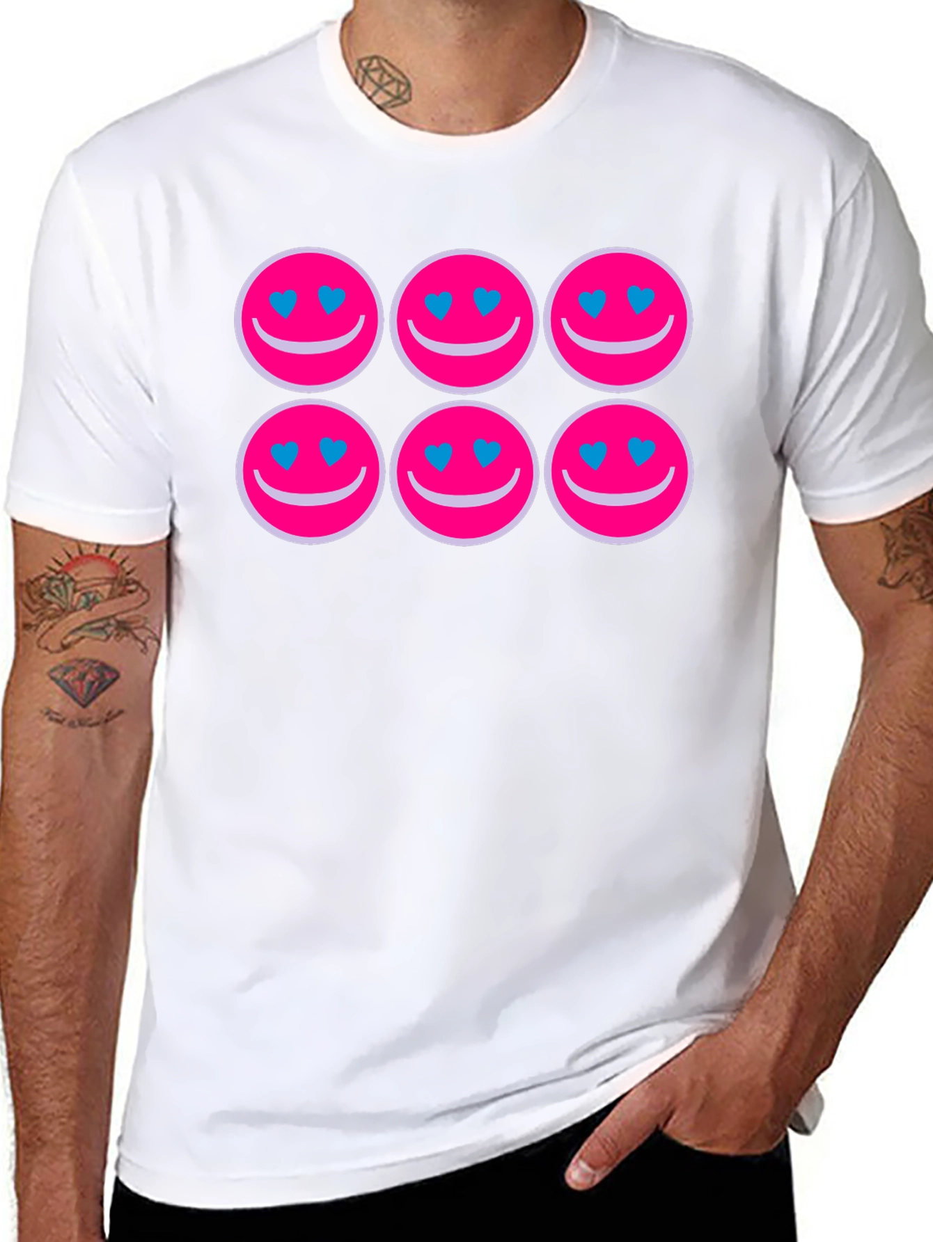 Smiley Face Heart Eyes Graphic Tee