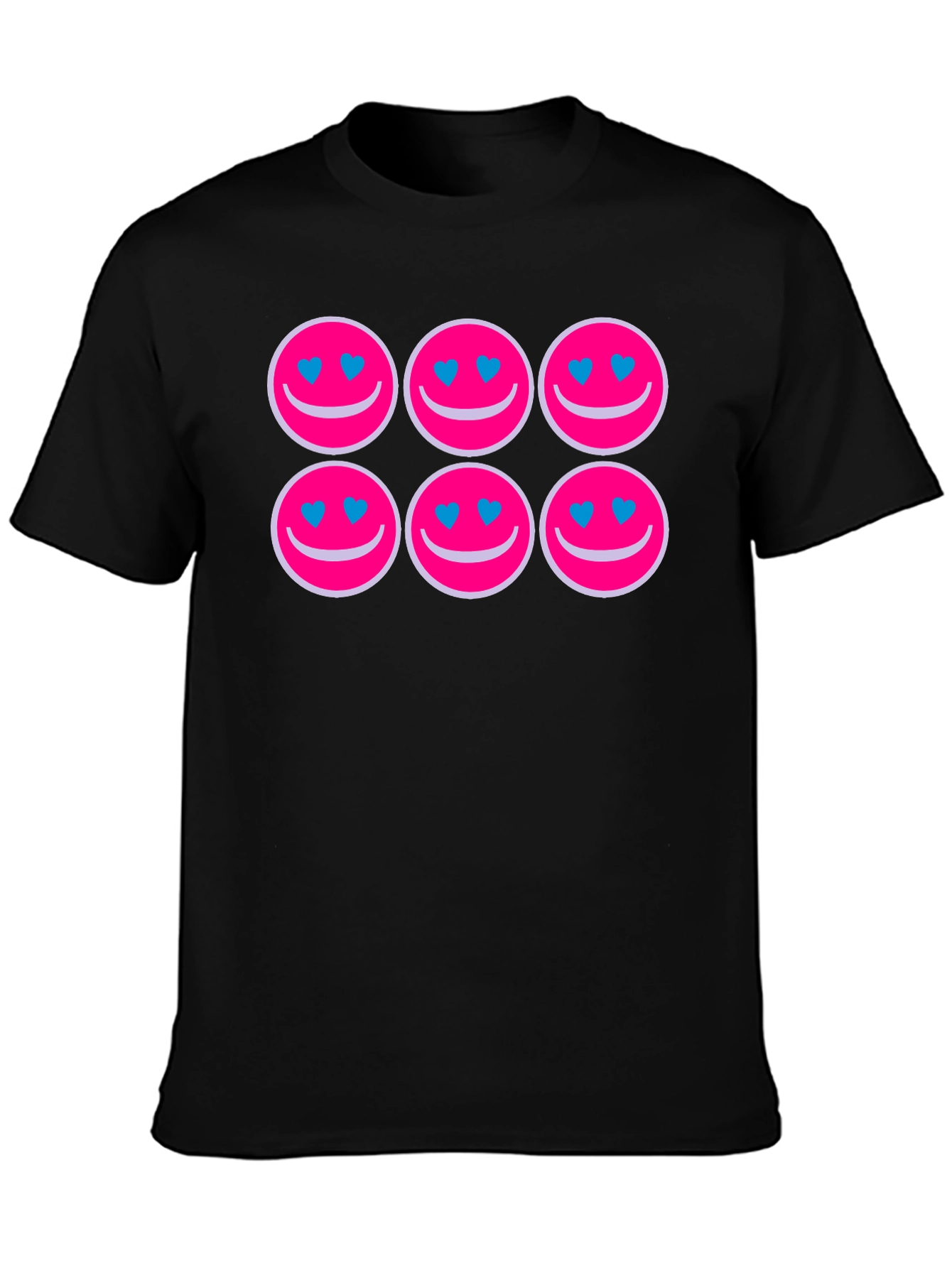 Smiley Face Heart Eyes Graphic Tee