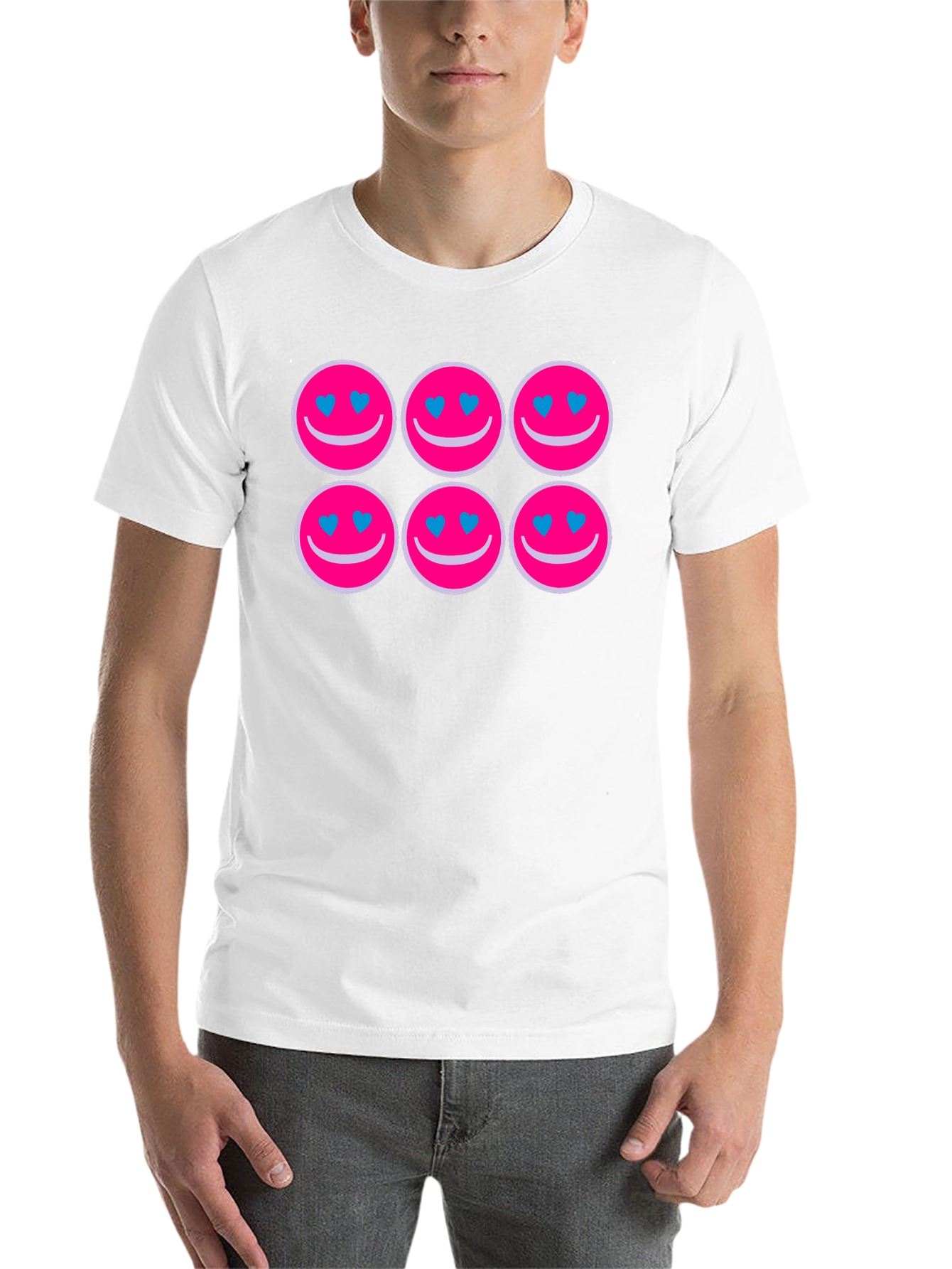 Smiley Face Heart Eyes Graphic Tee