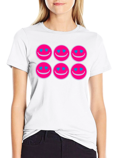 Smiley Face Heart Eyes Graphic Tee