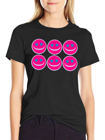 Smiley Face Heart Eyes Graphic Tee