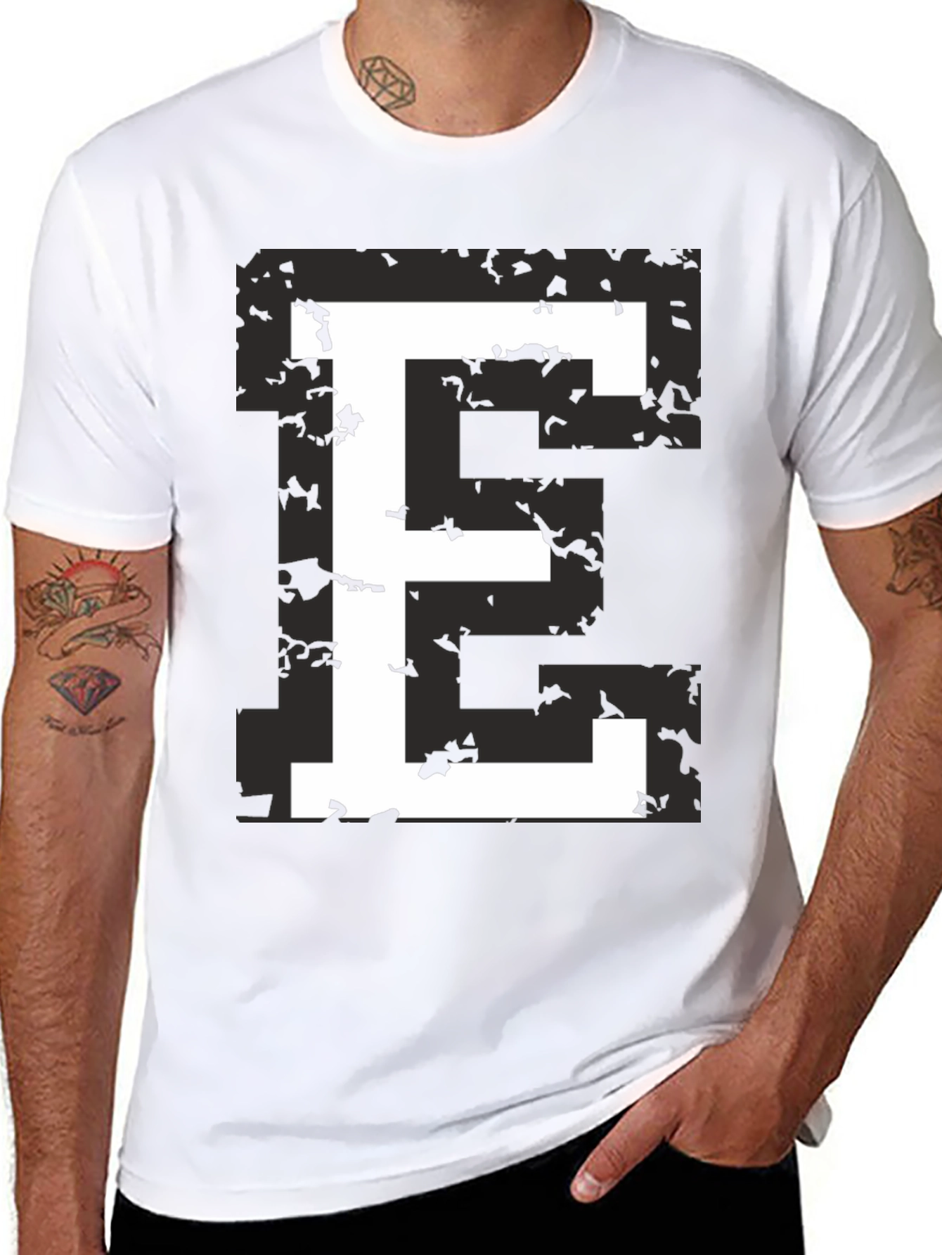 Retro E Graphic Tee - Black T-Shirt