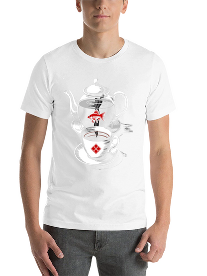Whimsical Teapot & Goldfish Graphic Tee