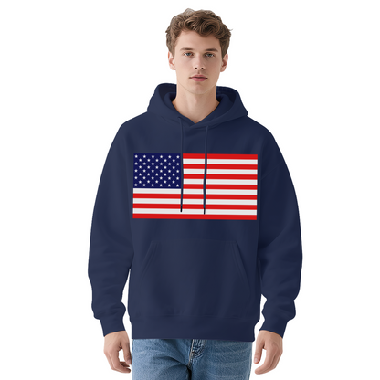 Classic USA American Flag Graphic Hoodie, Cozy Patriotic Pullover