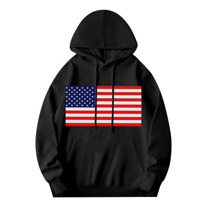 Classic USA American Flag Graphic Hoodie, Cozy Patriotic Pullover