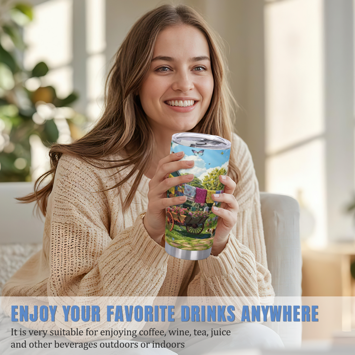 Colorful Cliffside Cinque Terre Coastal Village 20oz Scenic Tumbler