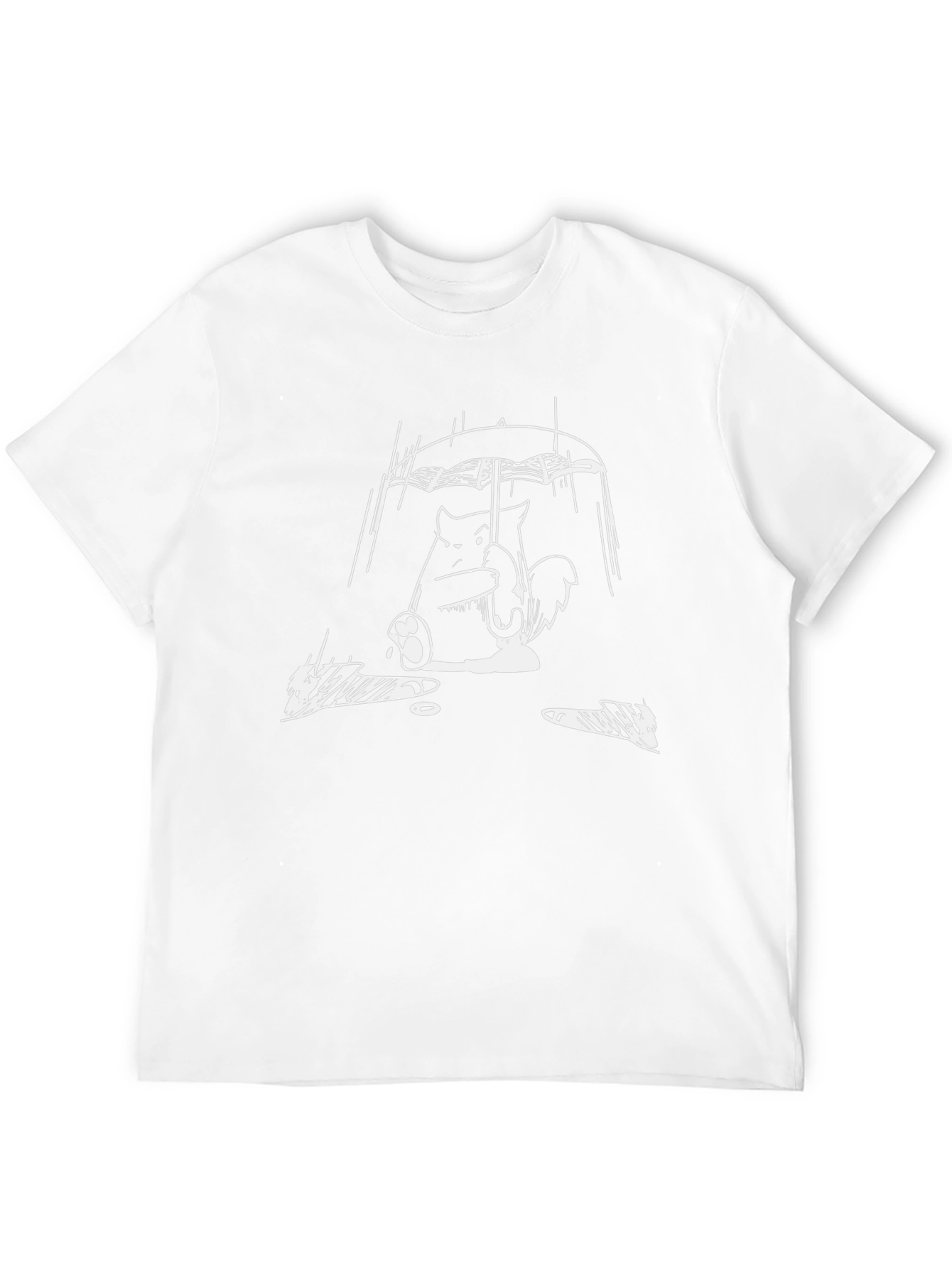 Rainy Day Totoro Black T-Shirt