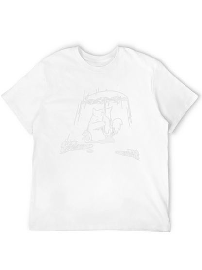 Rainy Day Totoro Black T-Shirt