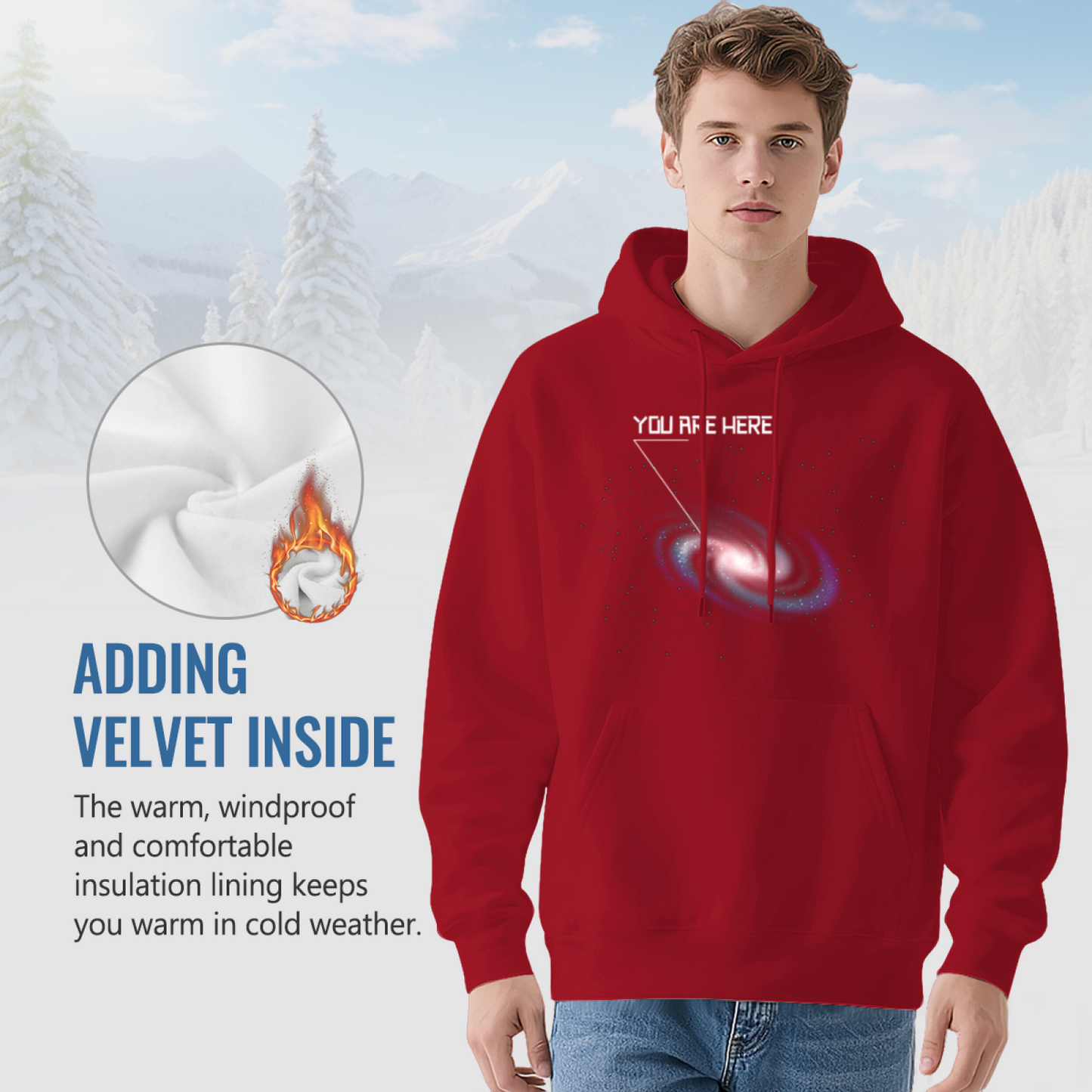 Galaxy Space Nebula Graphic Hoodie, Comfort Loose Fit
