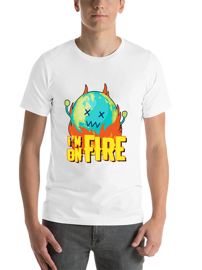 Im On Fire Graphic Print Black T-Shirt