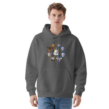 Colorful Monster Circular Graphic Men¡¯s Hoodie, Thick Warm Comfort