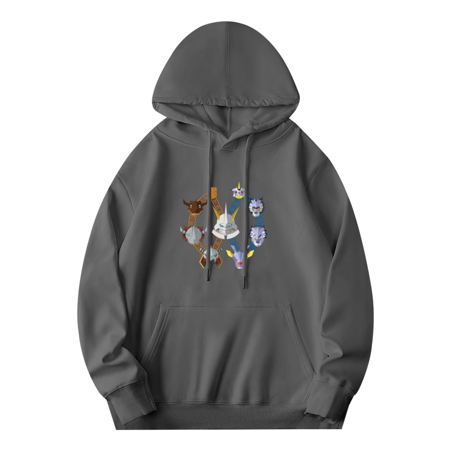 Colorful Monster Circular Graphic Men¡¯s Hoodie, Thick Warm Comfort