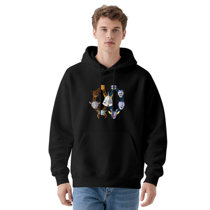 Colorful Monster Circular Graphic Men¡¯s Hoodie, Thick Warm Comfort