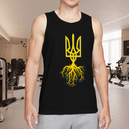 Ukraine Trident Roots Patriotic Mens Cotton Tank Top
