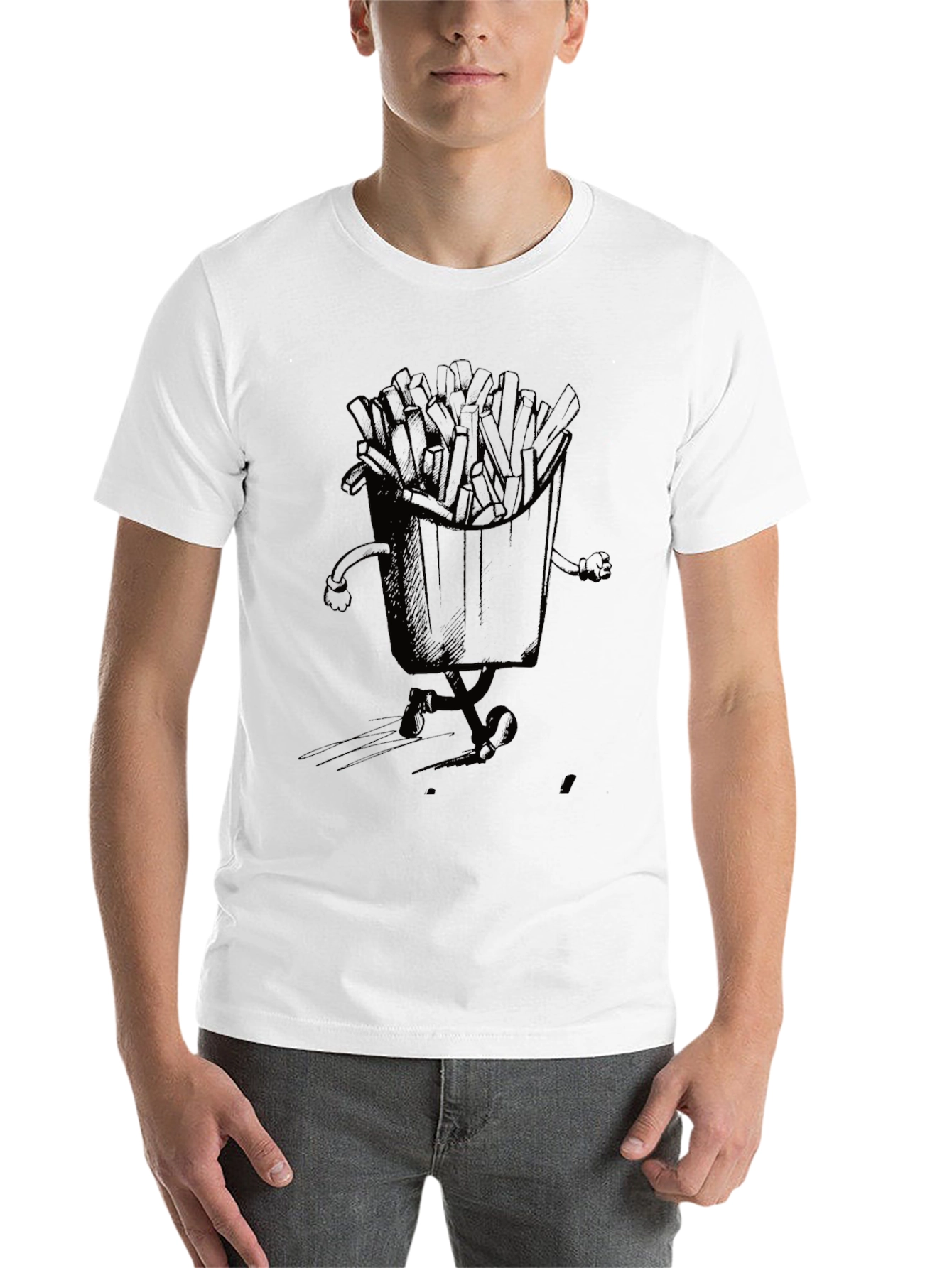 Running Fries Graphic T-Shirt - Black