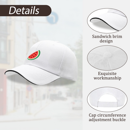 Cute Watermelon Slice Graphic Multi-Color Sandwich Peak Baseball Cap