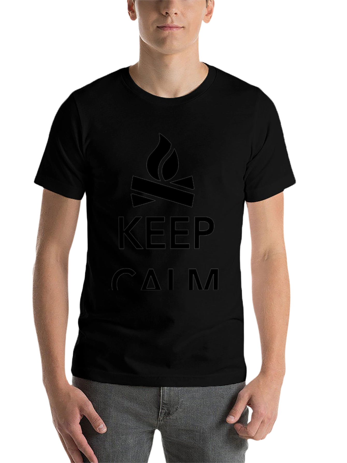 Keep Calm Camping T-Shirt - Black Graphic Tee